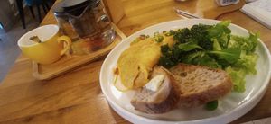 Kimchi omelette at Palo Verde in Prague