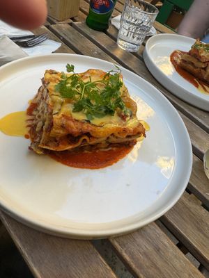 Red pesto lasagna  at Palo Verde in Prague