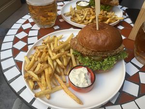 No-Chicken Burger  at Palo Verde in Prague