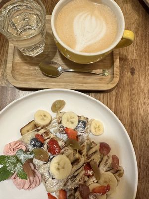 Waffles and Chai Lattee  at Palo Verde in Prague
