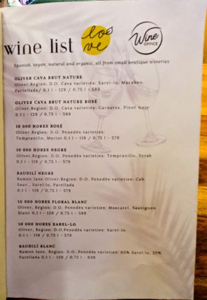 Menu page at Palo Verde at Palo Verde in Prague