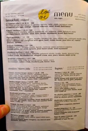 Menu page at Palo Verde at Palo Verde in Prague