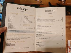 Menu at Palo Verde in Prague