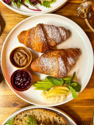Croissants with chocolate dip and jam at Palo Verde in Prague