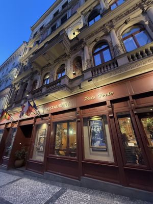 Outside of the restaurant and hotel  at Palo Verde in Prague