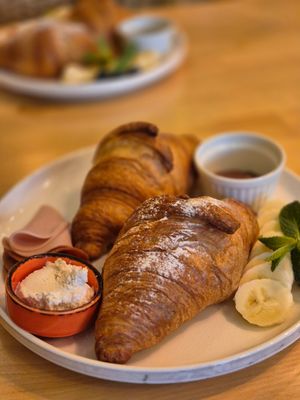 Breakfast croissants at Palo Verde in Prague