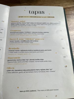 Menu   at Palo Verde in Prague