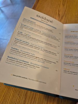 Menu at Palo Verde in Prague