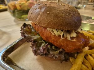 Chicken burger at Palo Verde in Prague