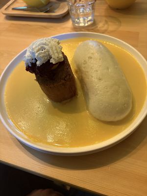 Vegan ‘beef’ and dumpling  at Palo Verde in Prague