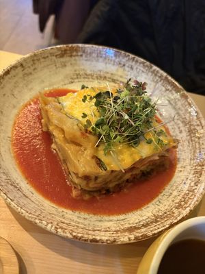 Vegan lasagna   at Palo Verde in Prague
