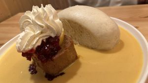 Svíčková – traditional Czech tenderloin steak with creamy root vegetable sauce and dumpling  at Palo Verde in Prague