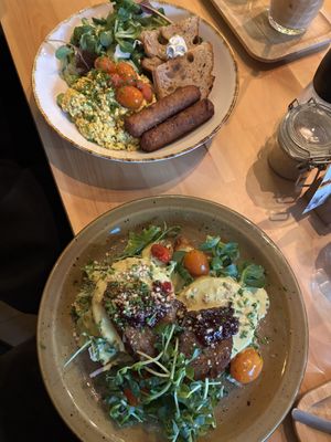 tofu scramble & tofu benedict  at Palo Verde in Prague