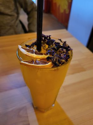 Sea buckthorn lemonade at Palo Verde in Prague