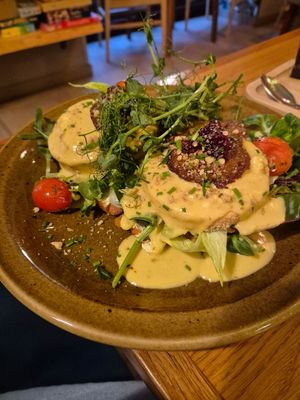 Tofu benedict at Palo Verde in Prague