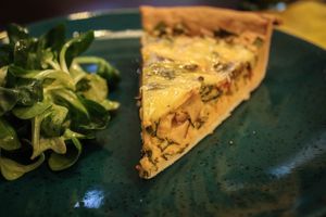 quiche with smoked tofu at Palo Verde in Prague