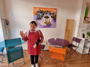 very friendly owner at Hippo Bio Vegan in Hannover