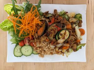 Dönerteller mit Reis at Hippo Bio Vegan in Hannover