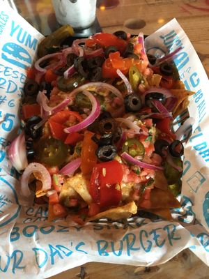 Vegan Nachos - delicious, fun & filling at Hot Chip Burger Bar in Rochester