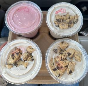 Strawberry and Choc Chip Cookie Dough Shakes at Hot Chip Burger Bar in Rochester