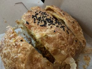 Breakfast ball, filled with tofu scramble and sausage at Terms of Endearment in Brooklyn