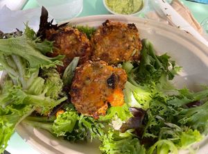 Chickpea fritters at Terms of Endearment in Brooklyn