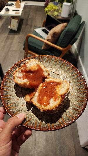 Cruffin with guava filling at Terms of Endearment in Brooklyn