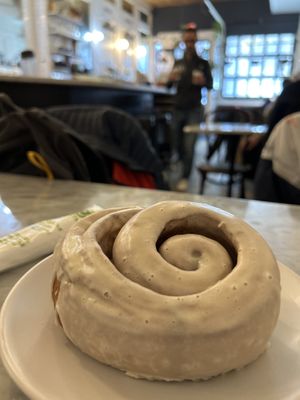 The cinnamon roll is delicious!   at Terms of Endearment in Brooklyn