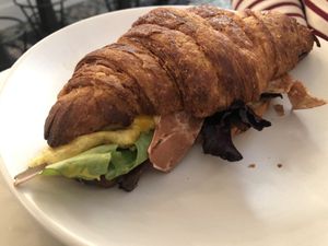 Bacon, egg and cheese croissant  at Terms of Endearment in Brooklyn