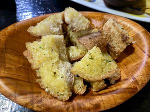 Garlic bread  at Minuteman Pizza in Uyuni