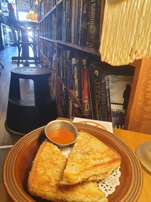 Vegan Fridha Kahlo toastie at The Press Book House in Newcastle