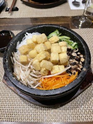 Dolsot Bibimbap with tofu  #Veganuary at Akasaka in Milton Keynes