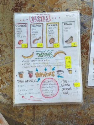 Menu. There are also daily specials and requests can be made.  at Comedor Julias in Ometepe