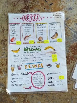 Menu. There are also daily specials and requests can be made.  at Comedor Julias in Ometepe