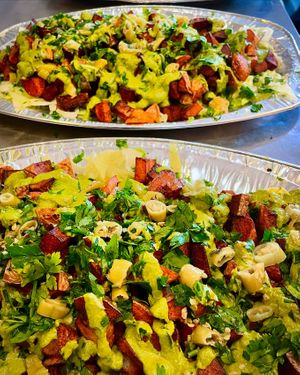 Spicy potatoes, very popular.  at Baba Ganoush - Jerusalem Falafel in Bristol