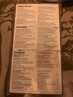 The menu options   at Lounges - Tiempo Lounge in Sutton