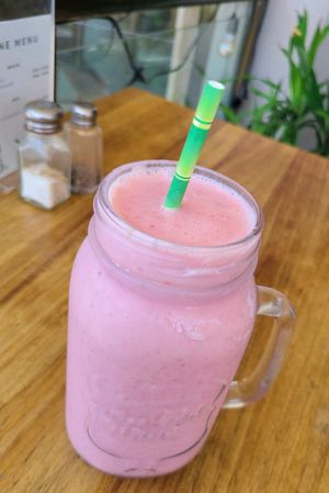 Strawberry Milkshake at Karma in Jaco