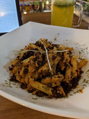 Pasta "carbonara" at Karma in Jaco
