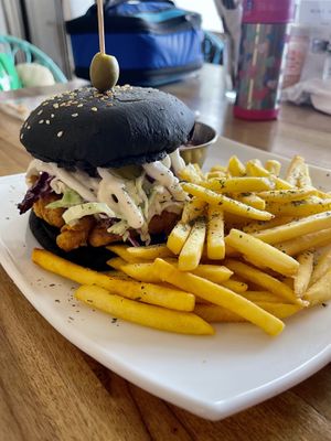 Bbq soy curl sandwich  at Karma in Jaco