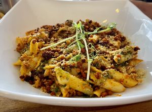 Pasta carbonara  at Karma in Jaco