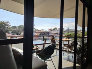 Outdoor terrace at Karma in Jaco