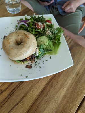 Lox bagel at Karma in Jaco