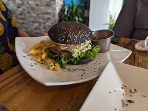 Burger at Karma in Jaco