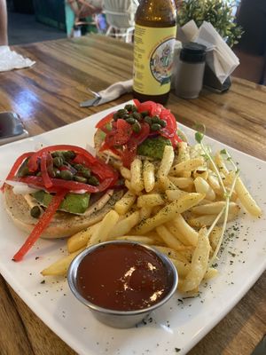 Bagel de aguacate  at Karma in Jaco