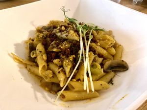 Coconut mushroom pasta  at Karma in Jaco