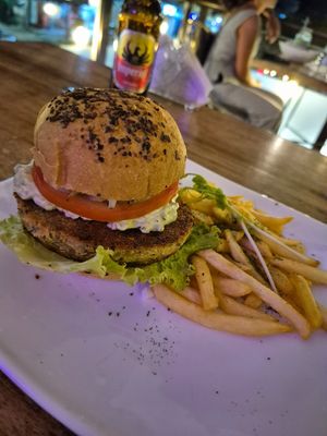 Mexican Burger at Karma in Jaco