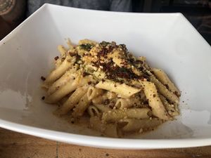 Penne carbonara  at Karma in Jaco