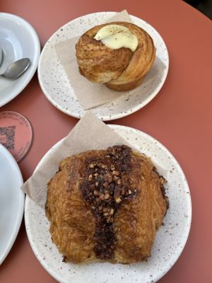 chocolate croissant & cinnamon roll  at Buddy Buddy in Brussels