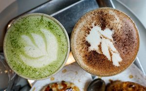 Matcha + Chai Latte at Buddy Buddy in Brussels