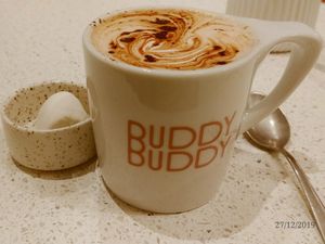Praline hot chocolate at Buddy Buddy in Brussels